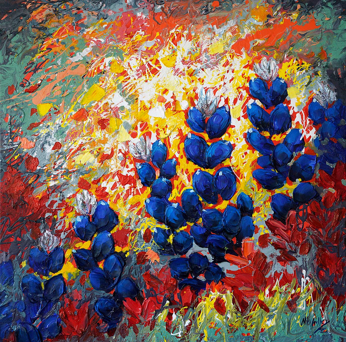 contemporary impressionist, dallas texas artist, Bluebonnet, Niki Gulley paintings