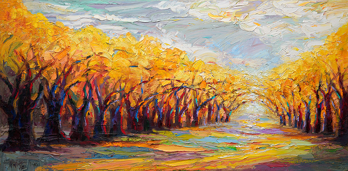 Niki Gulley, Dallas, contemporary impressionist, tree painting