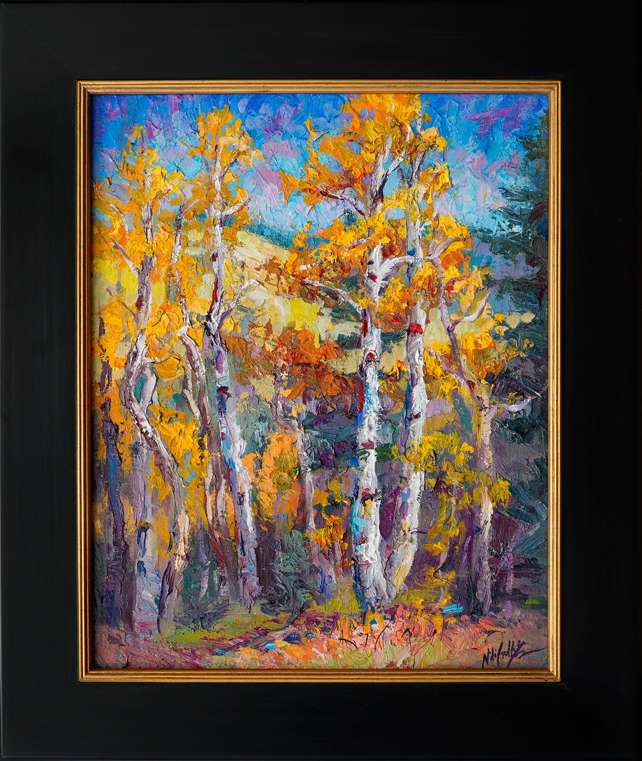 Niki Gulley, Dallas, aspen, contemporary impressionist, tree painting