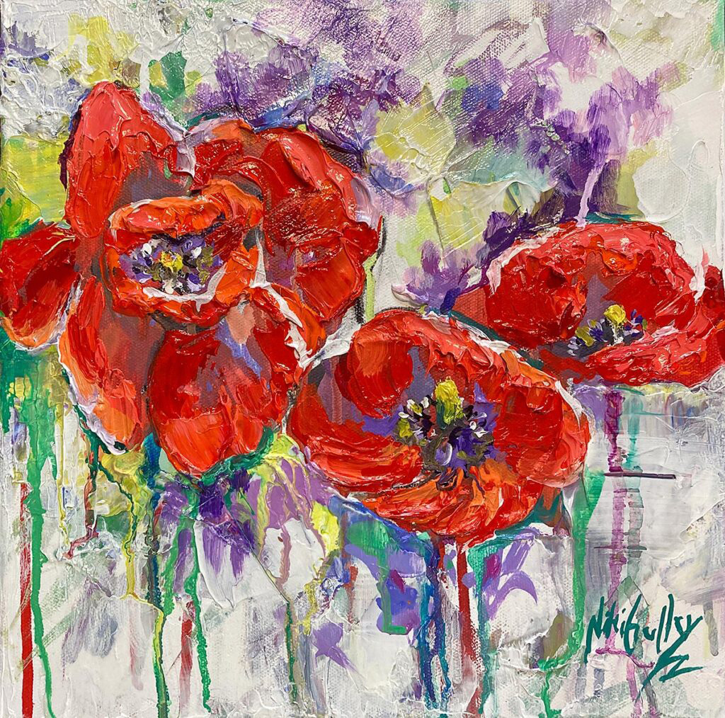 Texas, contemporary impressionist, poppy, wild flowers, dallas texas artist, Niki Gulley paintings