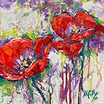 Texas, contemporary impressionist, iris, poppy, wild flowers, dallas texas artist, Niki Gulley paintings