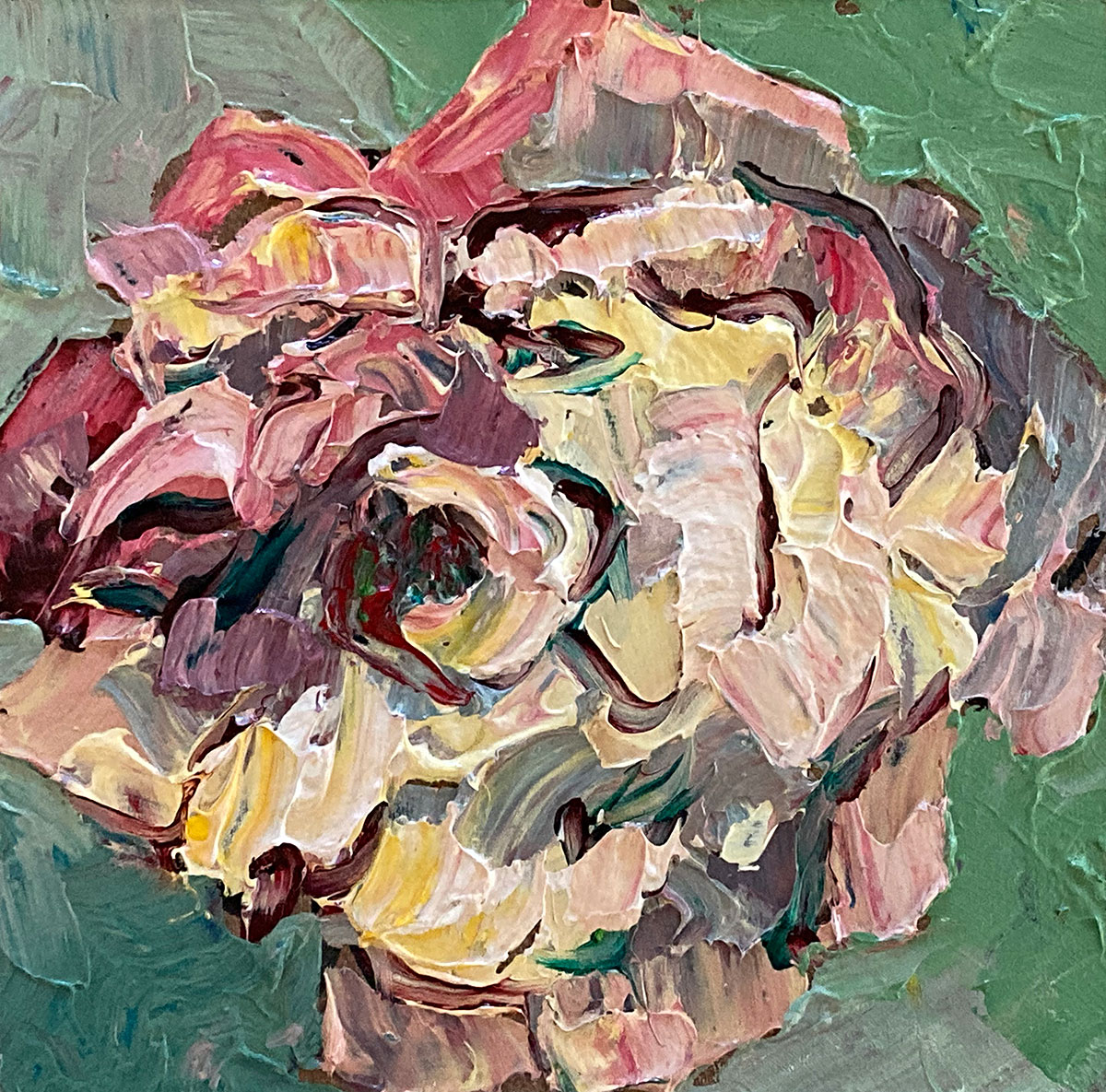 abstract floral, contemporary impressionist, daily painting, dallas texas artist, floral art, Niki Gulley paintings, rose painting,
